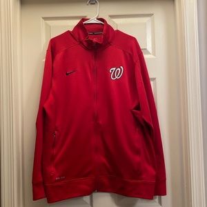 MLB Washington Nationals Nike Baseball Dri Fit Red Track Jacket - XL